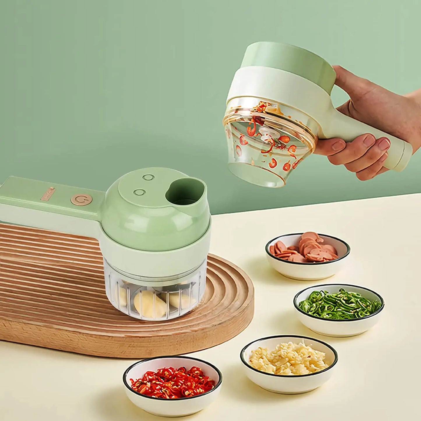 4 in 1 Protable Electric Vegetable Cutter Set - PHONEGRIPS