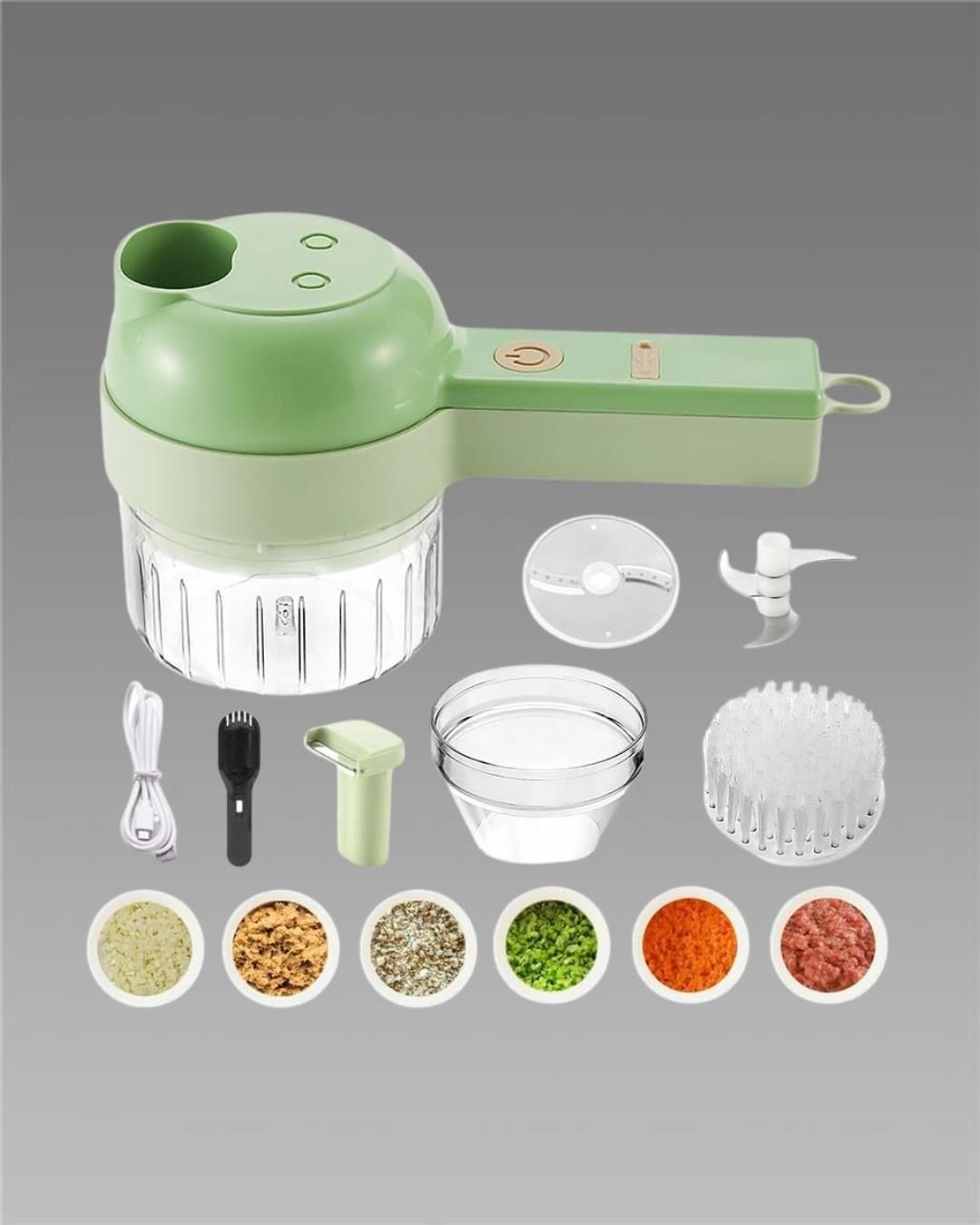 4 in 1 Protable Electric Vegetable Cutter Set - PHONEGRIPS